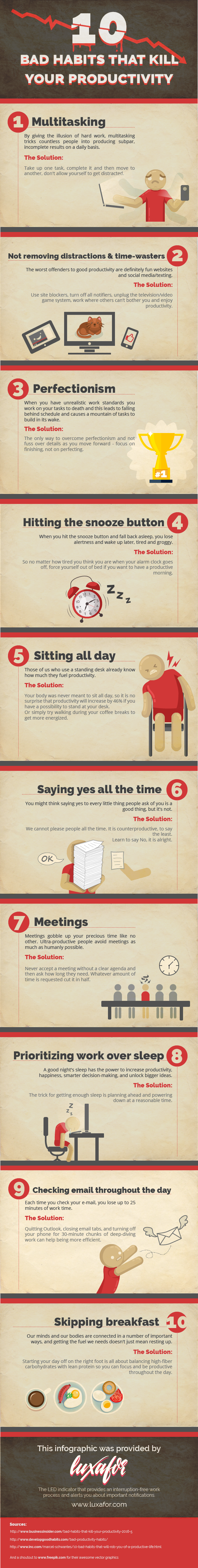 Infographic: 10 Bad Habits That Kill Your Productivity